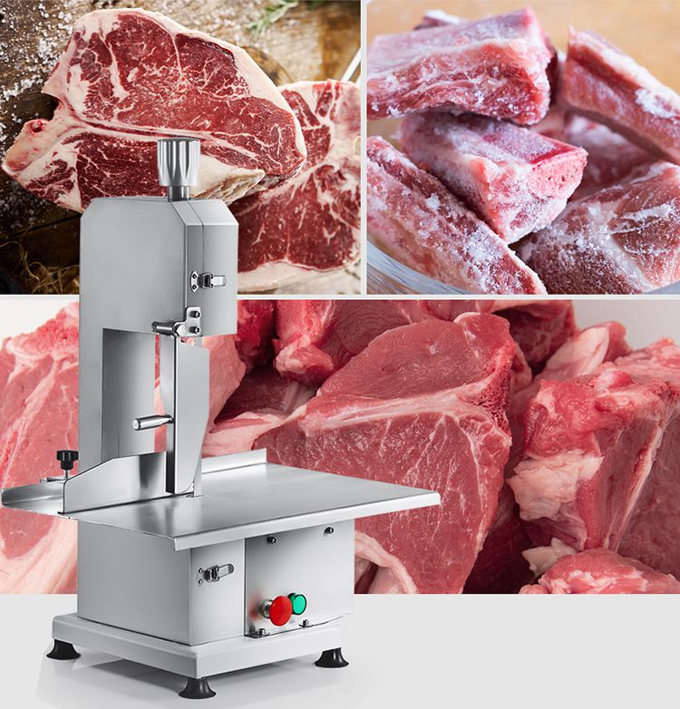 Miumaeov Commercial Meat Bone Saw Cutter 650W 110V Electric Frozen Meat  Cutter Cutting Machine Pig Hoof Cutter Adjustable Slice Thickness 