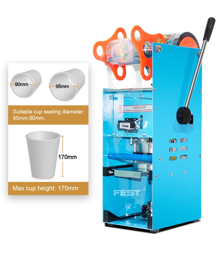 FEST manual tray sealer boba machine sealer boba cup film bubble